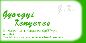 gyorgyi kenyeres business card